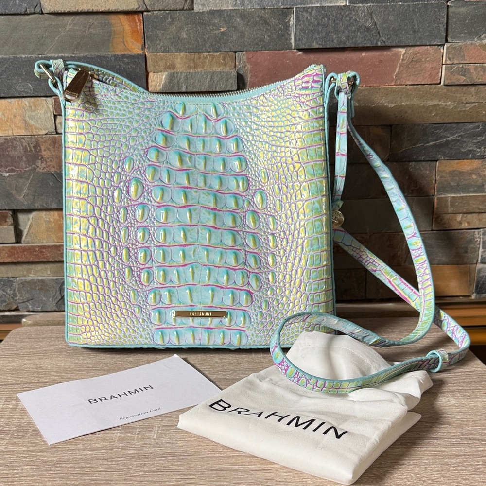 Brahmin Iridescent Croc-Embossed Crossbody Bag Katie- joyful Melbourne